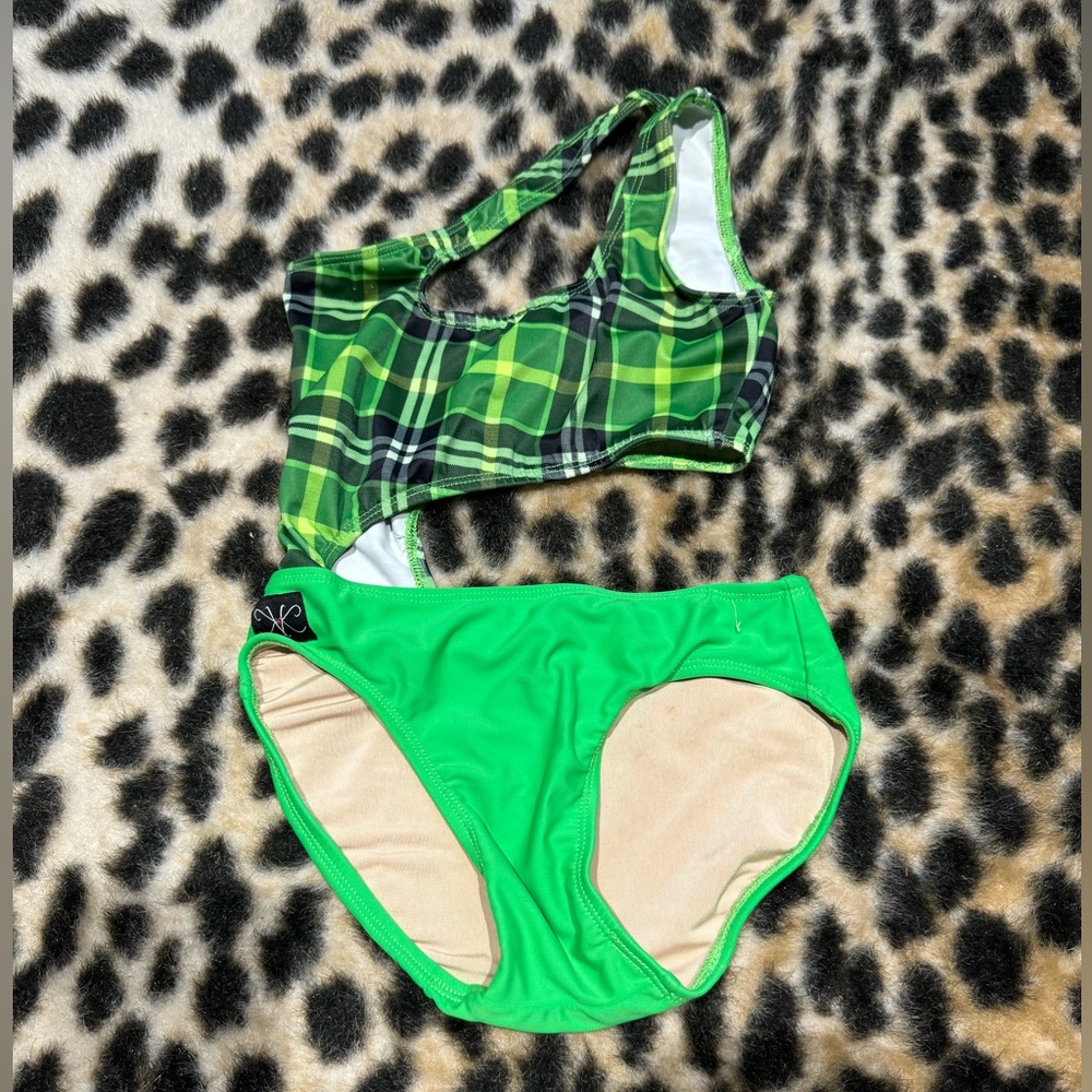 Kandi Kouture Plaid Leotard 💚🖤